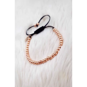 Kép 2/2 - Zsinór karkötő "rosegold" apró gyönggyel