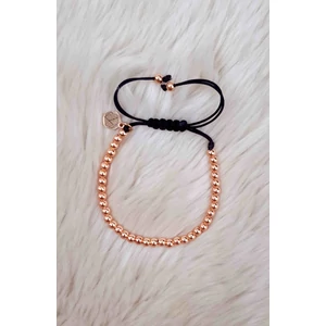 Kép 1/2 - Zsinór karkötő "rosegold" apró gyönggyel