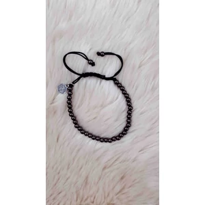 Kép 2/2 - Antracit szürke apró gyöngyös zsinór karkötő