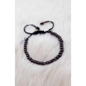 Kép 1/2 - Antracit szürke apró gyöngyös zsinór karkötő