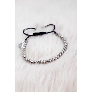 Kép 2/2 - Ezüst apró gyöngyös zsinor karkötő