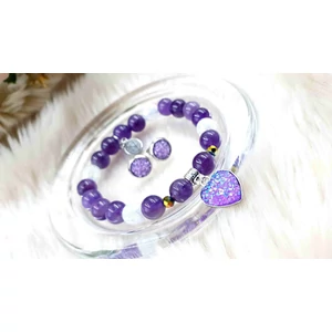 Kép 3/3 - Druzy ásványékszer szett ,ametiszt