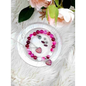 Kép 1/2 - Druzy ásványékszer szett "pink"