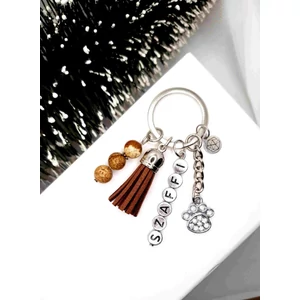 Kép 2/2 - Kutya tappancsos kulcstartó egyedi névvel