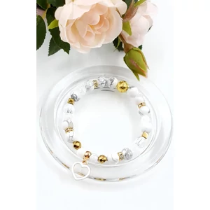 Kép 1/3 - Szívecske medálos howlit kristálykarkötő