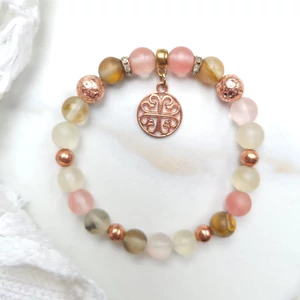 Kép 1/2 - Virág medálos rózsaopál kristálykarötő