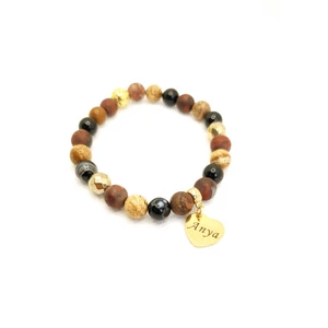 Kép 2/2 - Őszi hangulatú Anya medálos ásványkarkötő