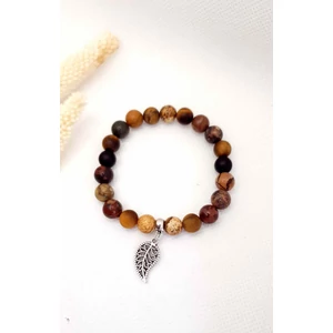 Kép 1/2 - Levél medálos ásványkarkötő