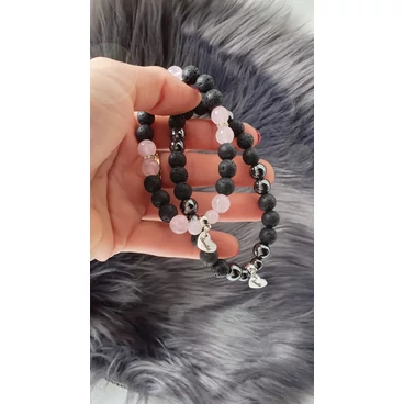 "Szeretlek" medálkás szerelmi ásványkarkötőpár