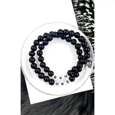 Szerelmi karkötőpár dupla betűpárral