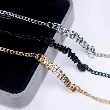 "Best Friends" feliratos vékony barátság karkötő