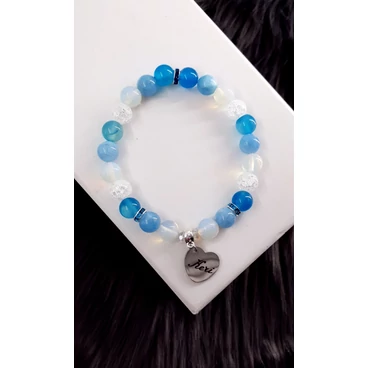 "Keri" medálos kristály karkötő, keresztanya, keresztmama, keresztszülő