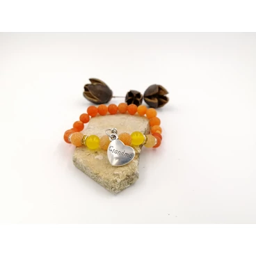 "Grandma" medálos achát ásványkarkötő