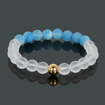 Matt achát ásványkarkötő több színben