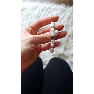 Álomszép cirkon medalos LUXURY ásványkarkötő - howlit