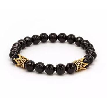 Dupla arany koronás LUXURY ásványkarkötő