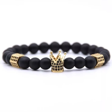 LUXURY ásványkarkötő 3 medállal