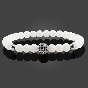 LUXURY hófehér ásványkarkötő