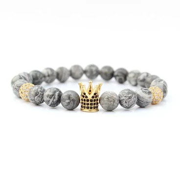 Gyönyörű LUXURY ásványkarkötő "zebrajáspis"