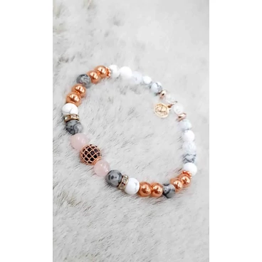 Álomszép cirkon  LUXURY ásványkarkötő "zebrajáspis"