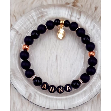 Névvel elátott ásványkarkötő "rosegold"