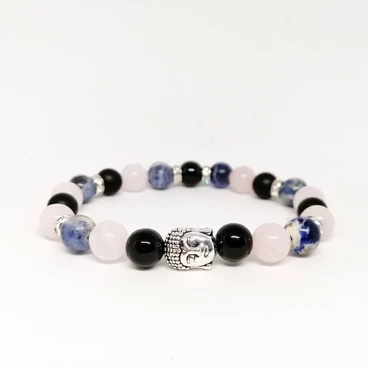 Buddha fejes ásványkarkötő