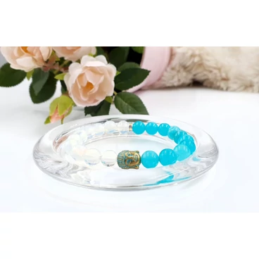 Buddha fejes ásványkarkötő holdkővel