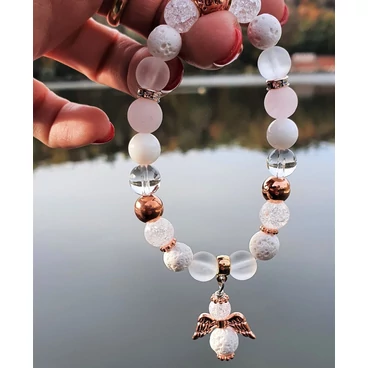 "Rosegold angyal" kristálykarkötő