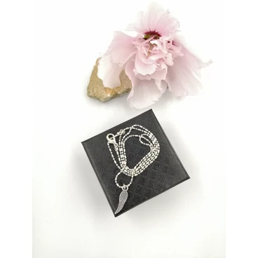 Ezüstözött  nyaklánc  angyalszárny medállal