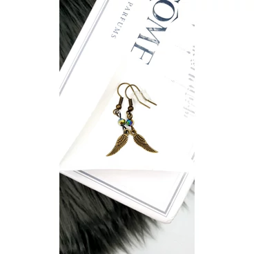 Angyalszárny "bronz" gyöngyös fülbevaló 