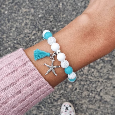 "Türkiz álom" tengericsillagos ásványkarkötő