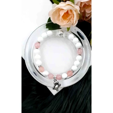 Fodrásznak hajszárító medálos ásványkarkötő