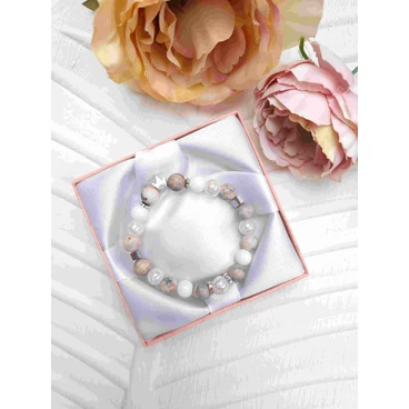 Koronás pasztell ásványkarkötő