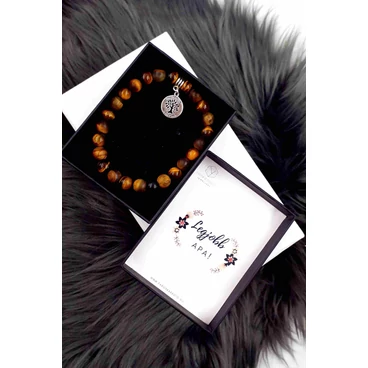 "Legjobb Apa!" díszdobozos ásványkarkötő (my family my love)