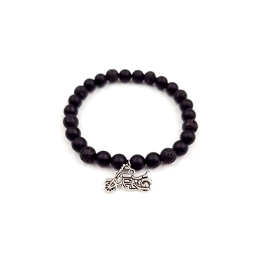 Motor medálos férfi ásványkarkötő