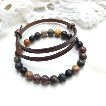 Stone &amp; Leather férfi ékszerszett