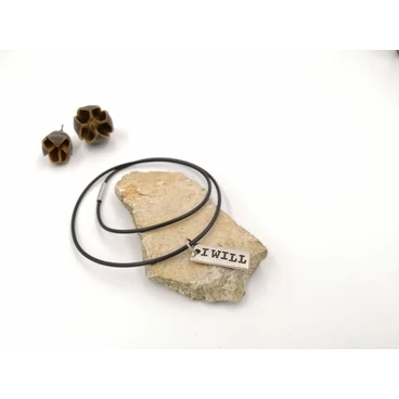 "I will" feliratos kaucsuk nyaklánc