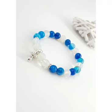 Babaváró ásványkarkötő "kék achát
