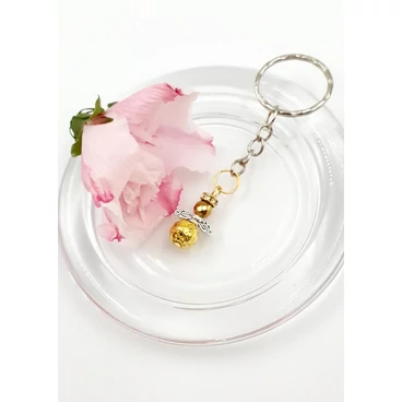 Arany lávakő angyal kulcstartó