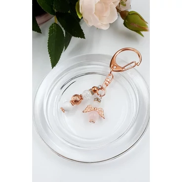 Rosegold angyal kulcstartó