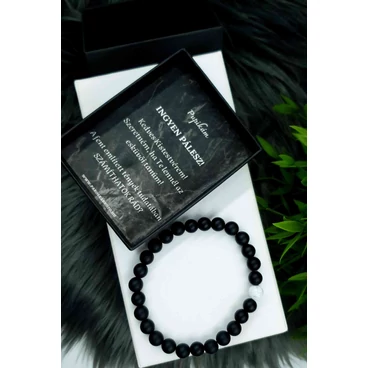 Yvonne Design Tanú felkérő ásványkarkötő  BLACK