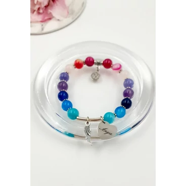 "Anya" medálos ásványkarkötő ajándékötlet, anya, anyás karkötő, ajándék édesanyának, anya-lánya