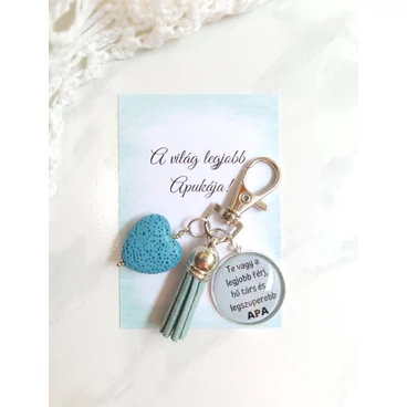 Legjobb Apa! üveglencsés kulcsatrató- menta