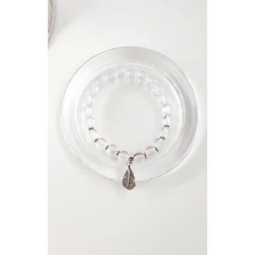 Hegyikristály ásványkarkötő toll medállal toll, toll medál