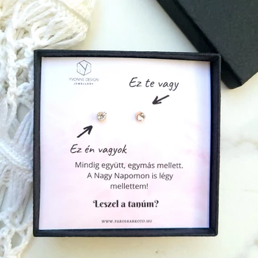 Tanú felkérő ajándék fülbevaló "Johanna" tanú tanú felkérő, esküvő