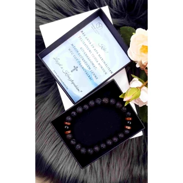 Keresztszülő felkérő díszdobozos angyal angyalka ásványkarkötő kereszt szülő keresztanya ajándék keresztelés felkérő ajándék