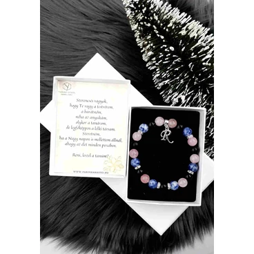 Betűs tanúfelkérő ásványkarkötő díszdobozban