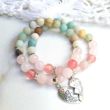 Mom &amp; Daughter amazonit Anya-Lánya karkötőpár