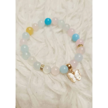 Cotton Candy – Akvamarin és rózsakvarc karkötő