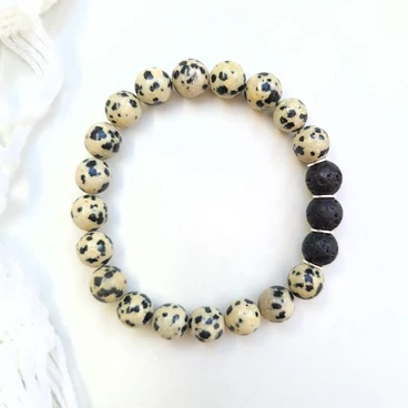 Yvonne Design dalmatajáspis ásványkarkötő - ezüst